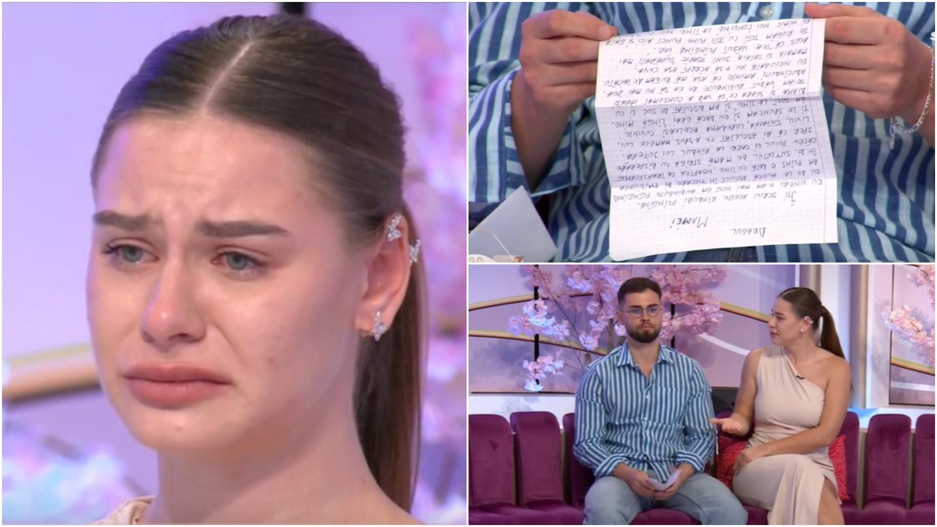 Mireasa, sezon 12. Diana a plâns în hohote după ce Sorin a citit scrisoarea de la mama lui, în platou: „Vreau să citești singur”