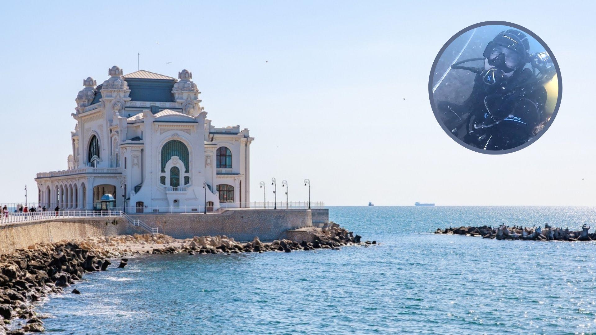 Cazinoul din Constanța și un scafandru român aflat în Marea Neagră