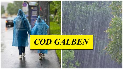Alertă ANM! Cod galben de ploi însemnate cantitativ și intensificări ale vântului. Ce județe sunt afectate de avertizarea meteo