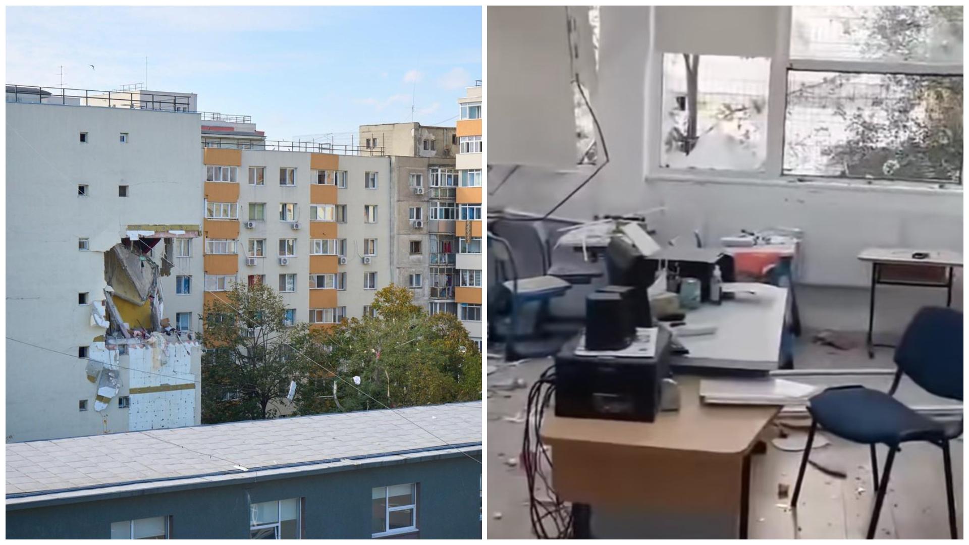 Colaj cu blocul care a explodat în Rahova