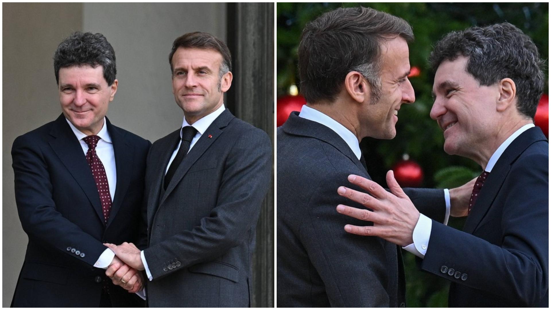 Emmanuel Macron și Nicușor Dan în Franța