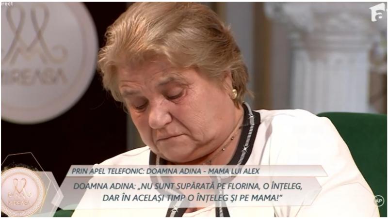 Mireasa, sezon 12. Mama lui Alex, intervenție telefonică după supărările bunicii Virginia. Ce i-a spus doamna Adina Florinei