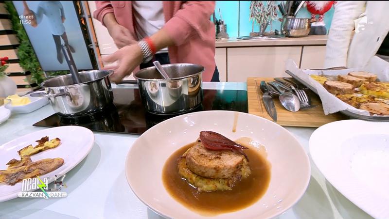 Rețeta de mușchiuleț de porc cu cartofi rösti, ceapă confiată și sos din oase de porc a lui Chef Nicolai Tand de la Neatza