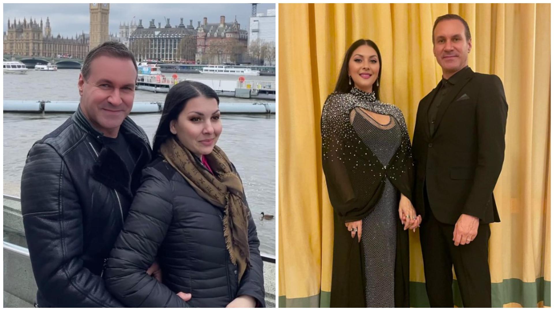Colaj cu Alin Oprea în două ipostaze diferite alături de soția lui