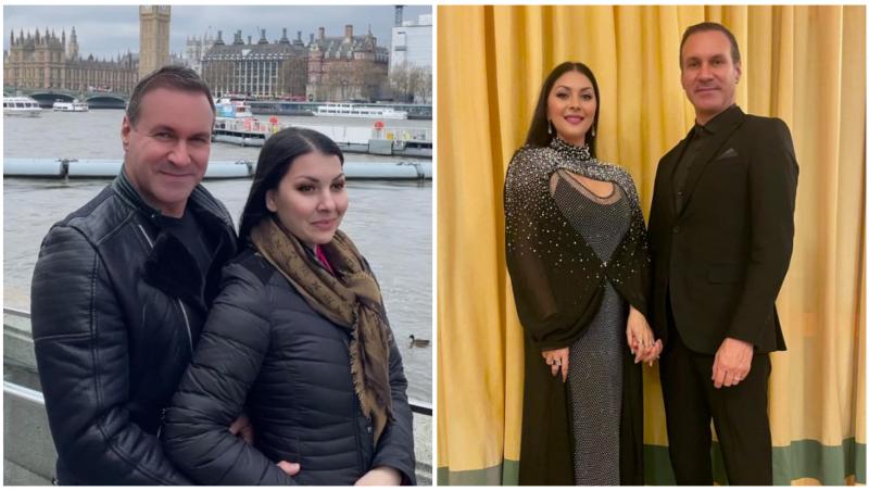 Colaj cu Alin Oprea în două ipostaze diferite alături de soția lui