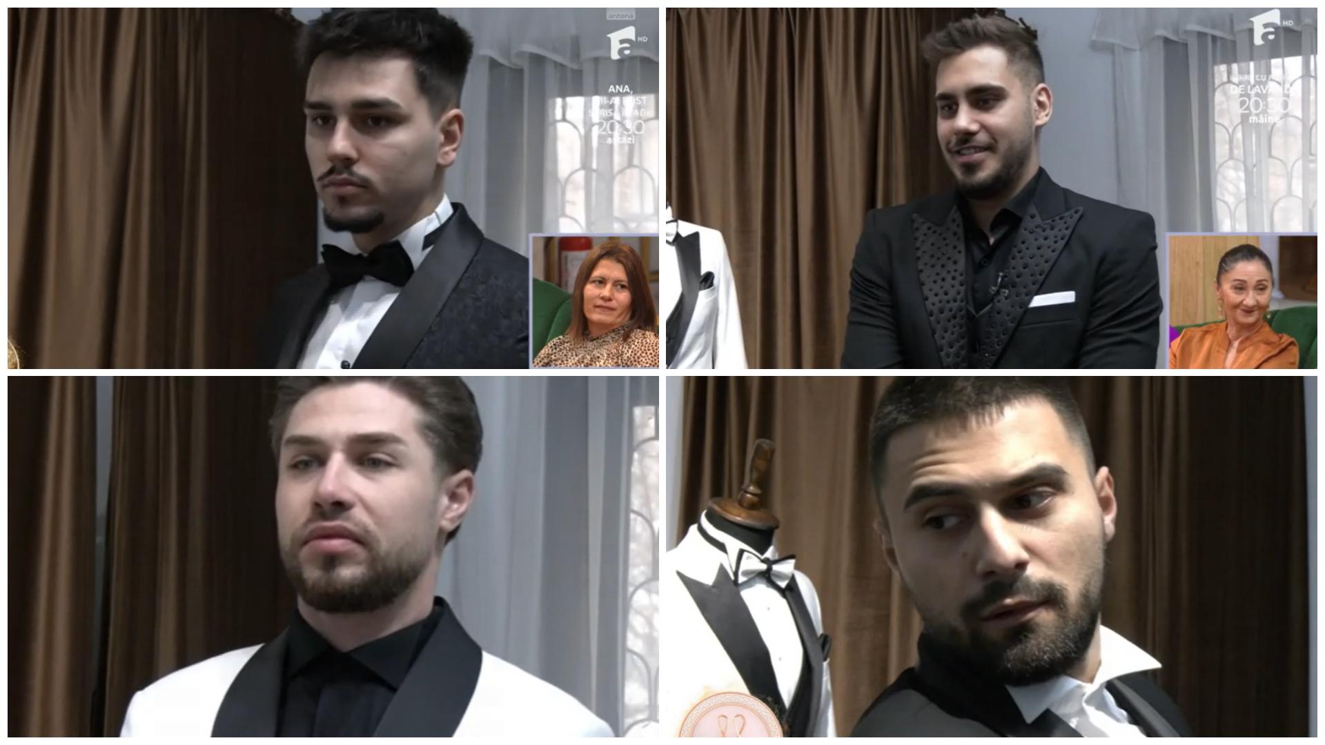 Mireasa, sezon 12. Băieții și-au ales costumele de mire. Cum arată Alex, Liviu, Cristian și Adin