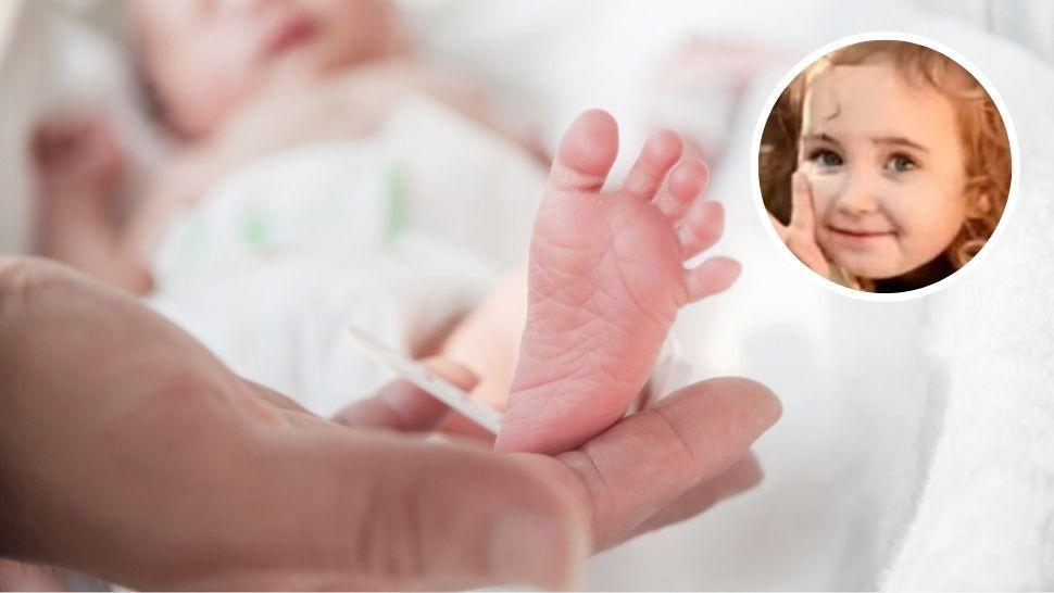 colaj nou-născut china și fetiță blondă din china cu ochi albaștri