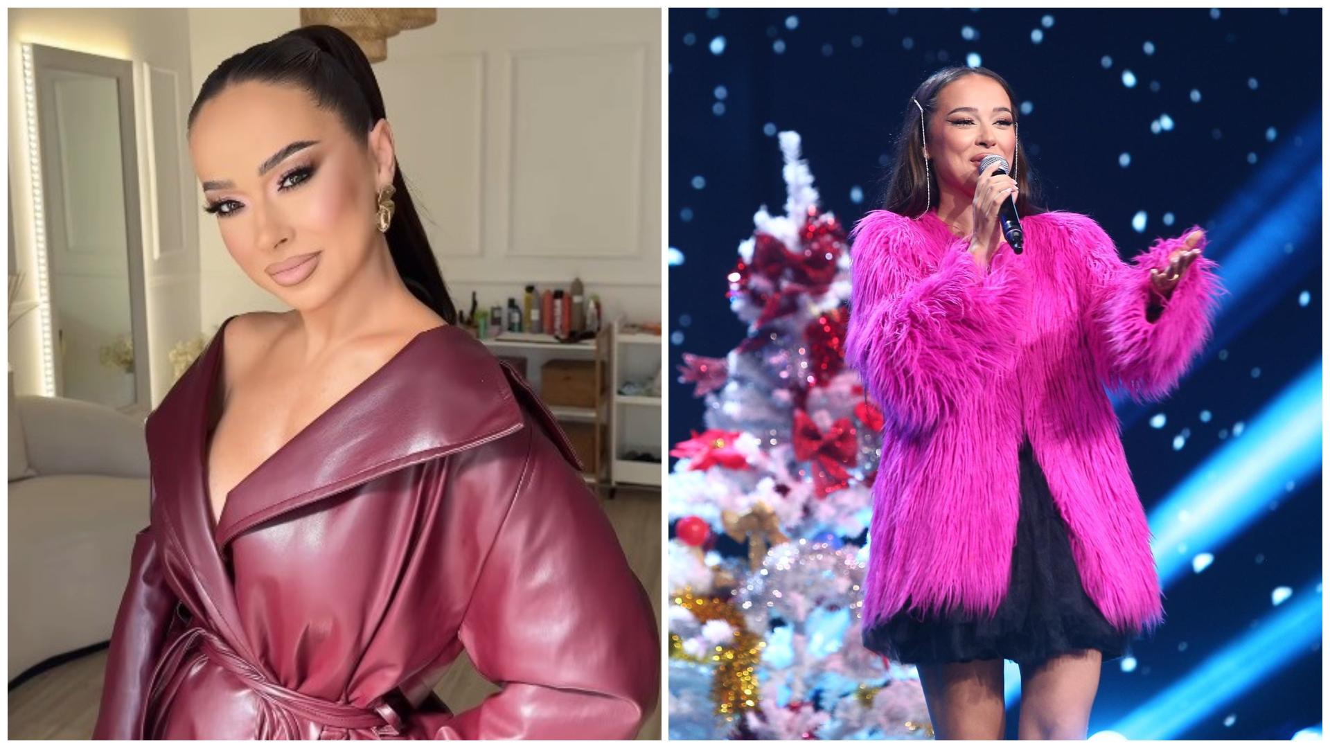 Colaj cu Vlăduța Lupău în două ipostaze diferite