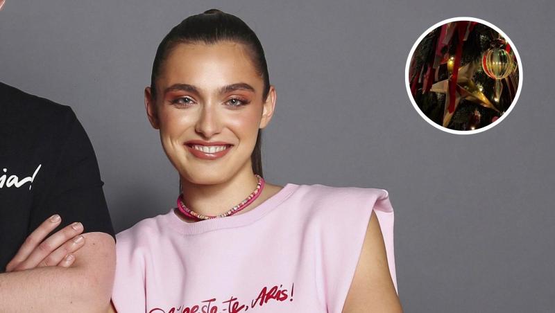 Alexia Eram și o imagine sub formă de cerc inserată cu o parte din bradul ei