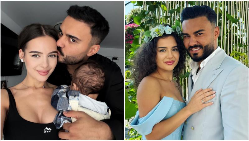 Colaj foto cu Jador, Oana Ciocan și fiul lor, Avraam