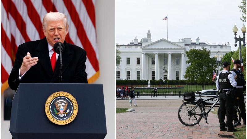 colaj foto cu donald trump si casa alba