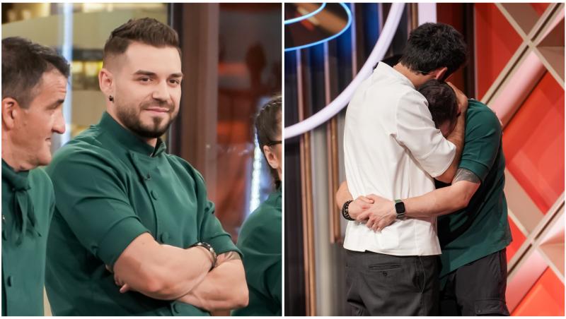 Colaj Darius Ticmenov și Chef Richard Abou Zaki care &icirc;l &icirc;mbrățișează