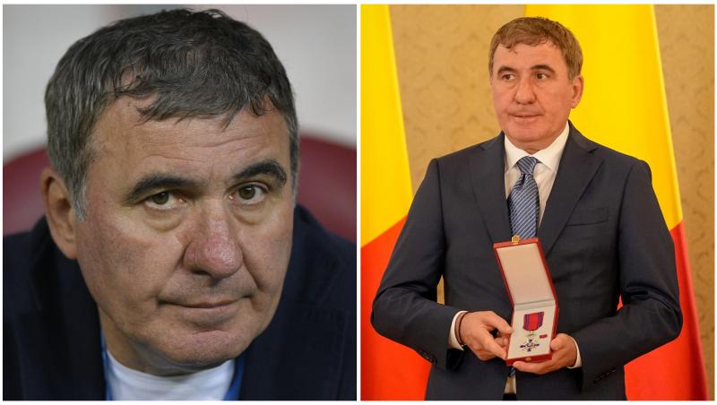 Colaj cu Gică Hagi &icirc;n două ipostaze diferite