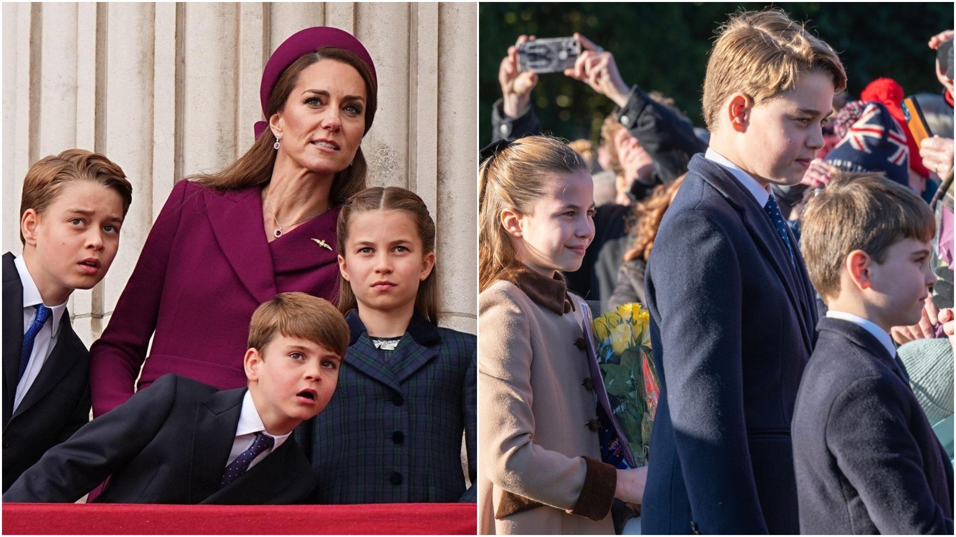 colaj foto kate middleton si cei trei copii ai ei