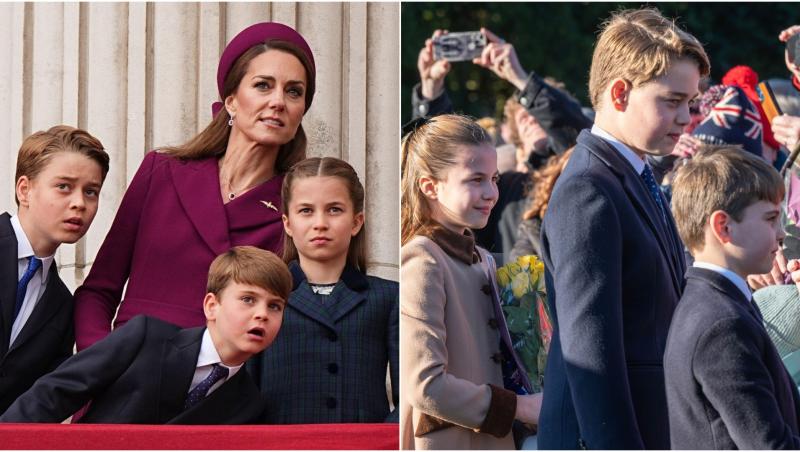 colaj foto kate middleton si cei trei copii ai ei