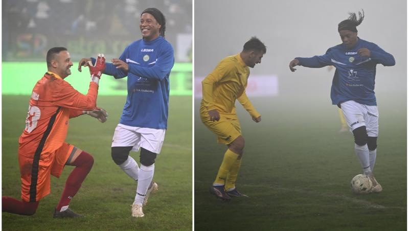 colaj foto cu ronaldinho si fotbalisti romani