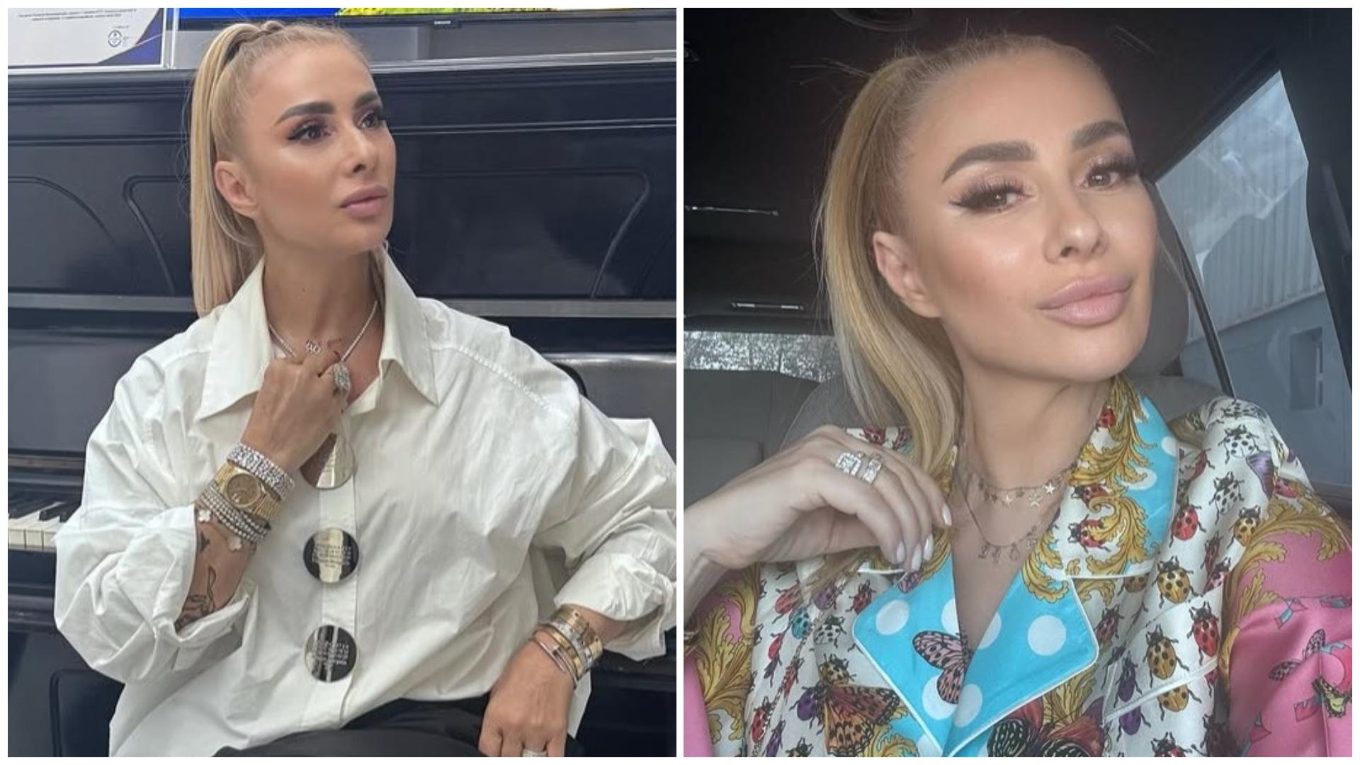 Colaj cu Anamaria Prodan în două ipostaze diferite