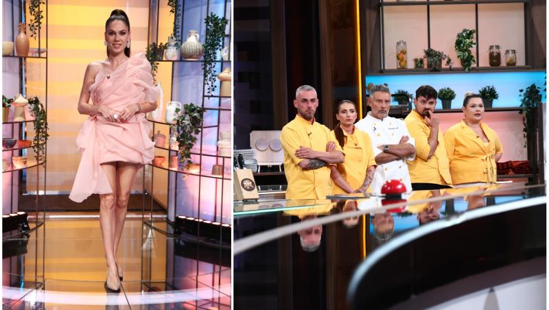 colaj foto cu irina fodor si echipa galbena a lui chef alexandru sautner de la chefi la cutite