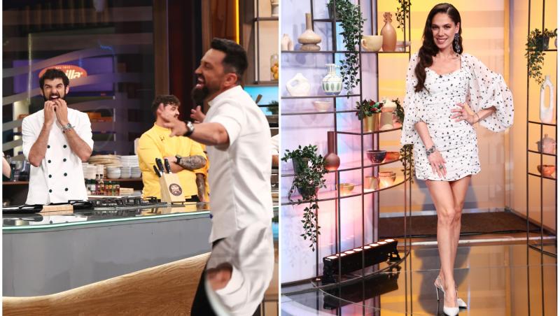 colaj foto cu chef richard abou zaki, orlando zaharia si irina fodor la chefi la cutite sezonul 16