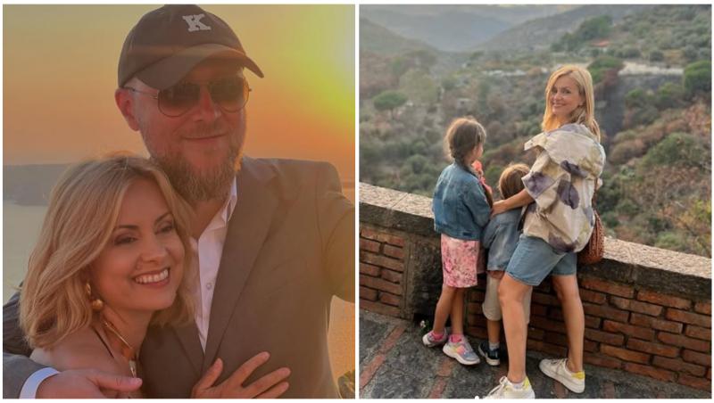 Colaj cu Simona Gherghe, cei doi copii ai săi și soțul