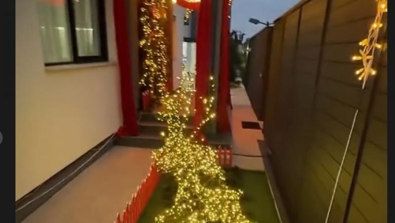 Dorian Popa și-a împodobit casa cu o decorațiune care abia a încăput pe stradă. Cum arată vila din Domnești acum