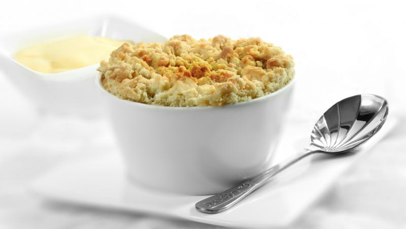 Rețeta virală de crumble de vanilie și mere pentru care românii au plătit zeci de lei la Târgul de Crăciun. Prepară desertul acasă