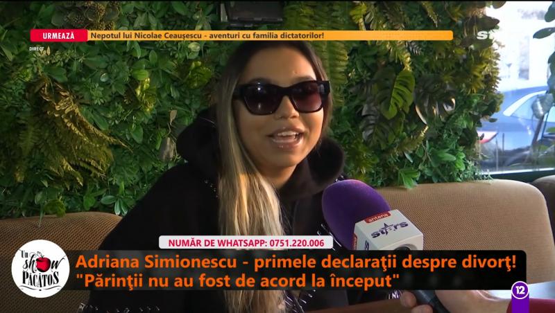 Primele declarații ale Adrianei Simionescu după ce a confirmat divorțul: „Mama și tata nu s-au opus despărțirii”