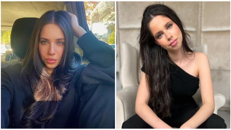 Colaj cu Violeta Bănică în două ipostaze diferite