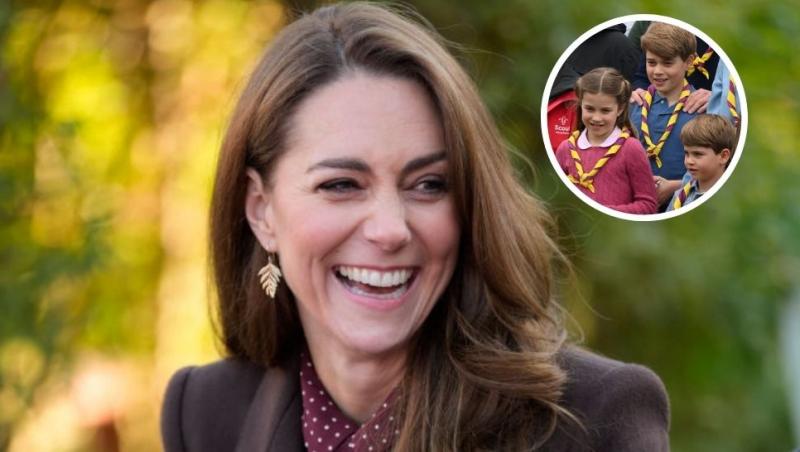 coaj kate middleton și prințul george, prințesa charlotte și prințul louis