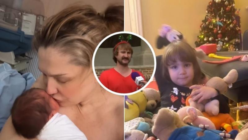 colaj cristina cioran sărutându-și băiatul, ema - fiica cristinei cioran și alex dobrescu