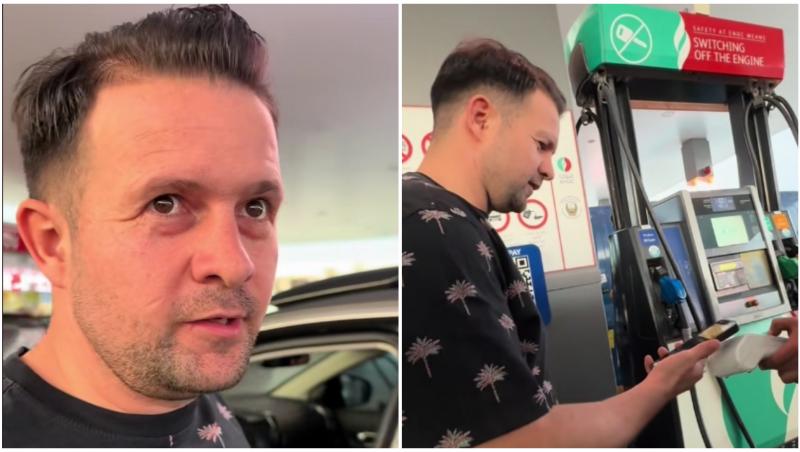 Magicianul Robert Tudor plătește benzina la o stație din Dubai