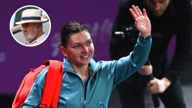colaj simona halep care salută suporterii și ion țiriac