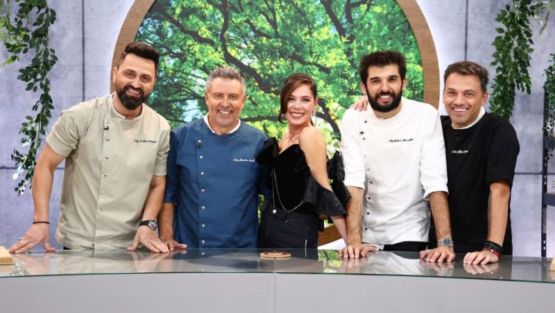 chef orlando zaharia, chef alexandru sautner, irina fodor, cheff richard abou zaki, chef ștefan popescu la chefi la cuțite sezonul 15