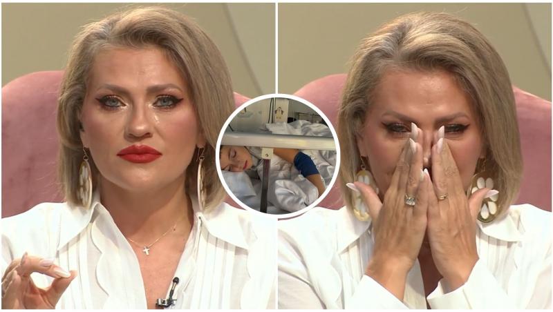 Mirela Vaida și fiul ei, Vladimir, pe patul de spital