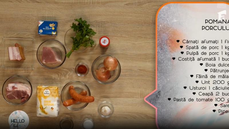 Hello Chef sezon 9, 22 martie 2025. Rețeta Roxanei Blenche pentru Pomana Porcului cu mămăliguță. Ce verdict a dat Minodora