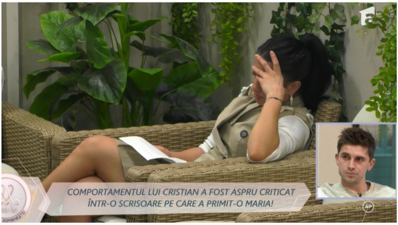 Mireasa sezonul 11, 26 martie 2025. Maria a primit o scrisoare cu critici la adresa lui Cristian: „E gelos, narcisist și egoist”