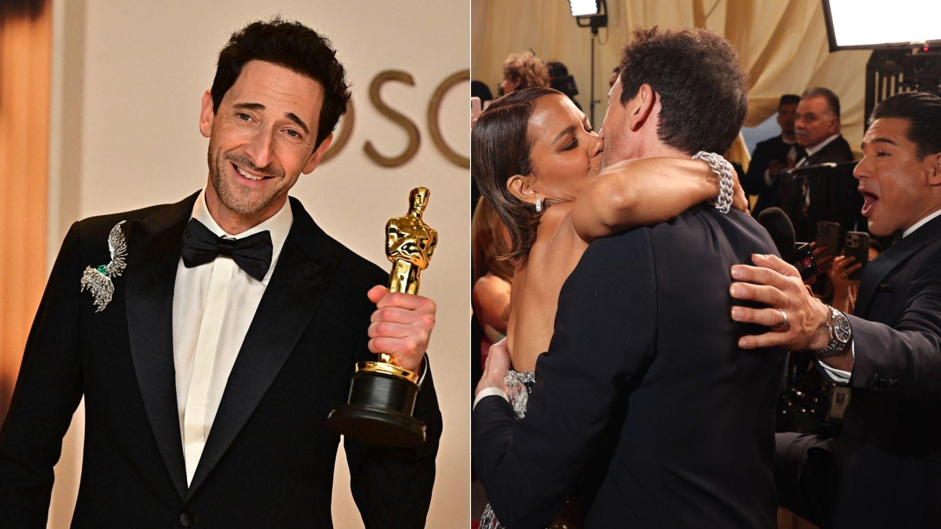 Premiile Oscar 2025.Cum arată iubita lui Adrien Brody, câștigătorul Oscarului. Reacția ei după ce el s-a sărutat cu Halle Berry