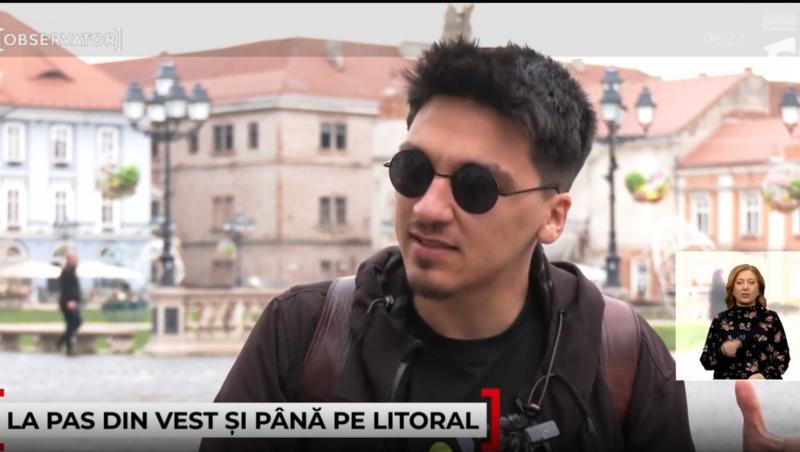 Aventura pe jos a lui Mihai de la Timișoara la Constanța. Tânărul îi încurajează și pe alții să se alăture