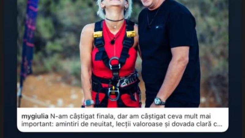 Ce mesaj a transmis Giulia după finala Power Couple, sezonul 2. „Team Păpu” a pierdut la mustață: „N-am câștigat finala, dar...”