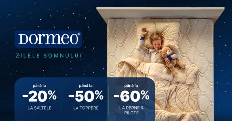 (P) Sărbătorim Ziua Internațională a Somnului &icirc;n luna Martie. Reduceri Speciale pentru Odihnă de Calitate la DORMEO HOME