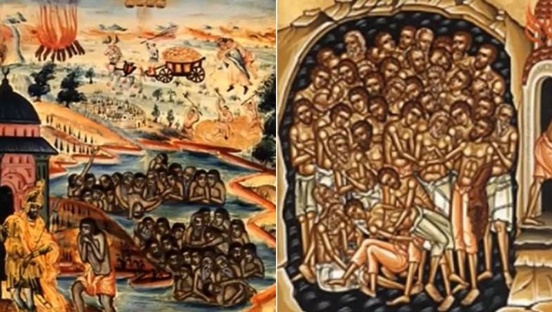 colaj icoane cu cei 40 de mucenici din sevastia
