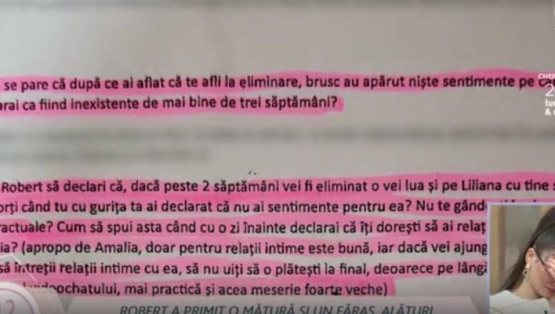 Mireasa sezonul 11. Robert a primit cadou o mătură și un făraș, însoțite de o scrisoare în care era ”certat”