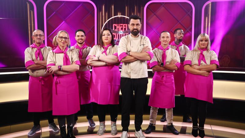 Cine sunt concurenții din echipa lui Chef Orlando Zaharia la Chefi la cuțite 2025. Ei poartă tunica mov