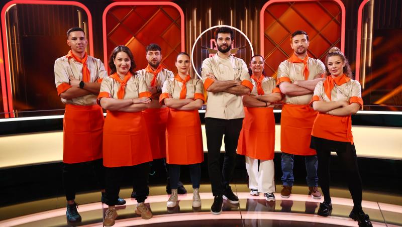 Cine sunt concurenții din echipa lui Chef Richard Abou Zaki la Chefi la cuțite 2025. Ei poartă tunica portocalie