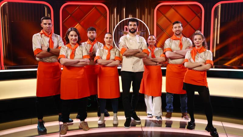Cine sunt concurenții din echipa lui Chef Richard Abou Zaki la Chefi la cuțite 2025. Ei poartă tunica portocalie
