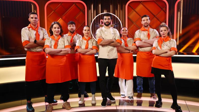 Cine sunt concurenții din echipa lui Chef Richard Abou Zaki la Chefi la cuțite 2025. Ei poartă tunica portocalie
