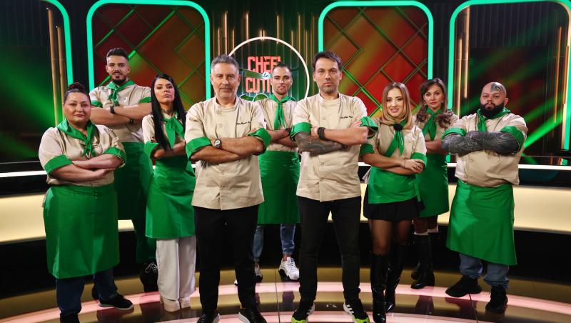 Cine sunt concurenții din echipa condusă de Alexandru Sautner și Ștefan Popescu la Chefi la cuțite 2025. Ei poartă tunica verde