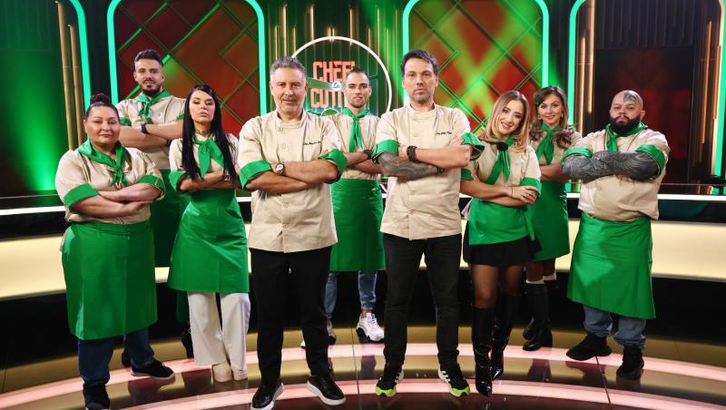 Cine sunt concurenții din echipa condusă de Alexandru Sautner și Ștefan Popescu la Chefi la cuțite 2025. Ei poartă tunica verde
