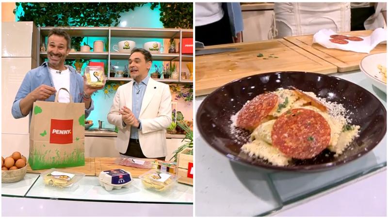 Nicolai Tand, Răzvan Simion și o farfurie cu ravioli cu sos cremos și salami crocant