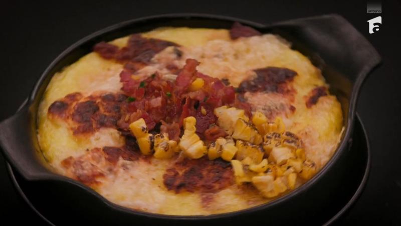 Olimpia a riscat totul cu mămăliga în straturi cu porumb fiert și copt și a obținut punctajul maxim al ediției 18 Chefi la cuțite